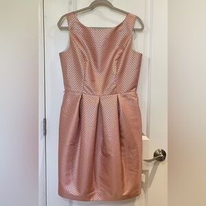 Eliza J Sleeveless Jacquard Tulip Bubble Dress Sz 10 Rose Gold Lurex Cocktail